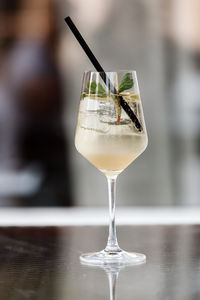 Close-up of drink on table