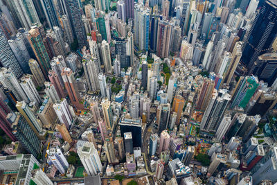 Aerial view of modern buildings in city