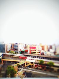 View of buildings against clear sky