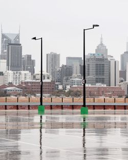 City skyline with waterfront