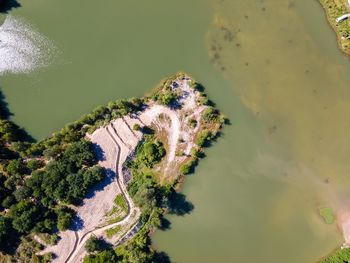 High angle view of beach