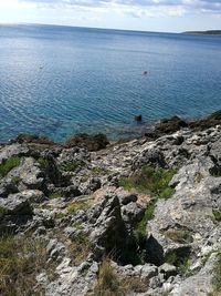 Close-up of sea against sky