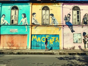 Graffiti on wall in city