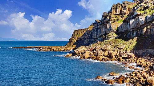 Scenic view of sea against sky agla karyan tangier