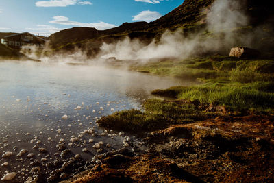 Scenic view of mountains against sky