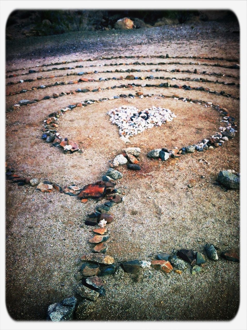 transfer print, auto post production filter, high angle view, close-up, text, textured, art and craft, western script, communication, creativity, old, rusty, no people, abandoned, metal, heart shape, outdoors, day, weathered, love