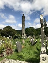 View of cemetery against sky