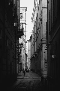 Street amidst residential buildings