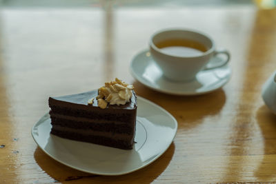 Coffee cup on table