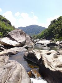 Scenic view of mountain against sky