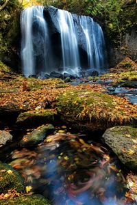 Scenic view of waterfall