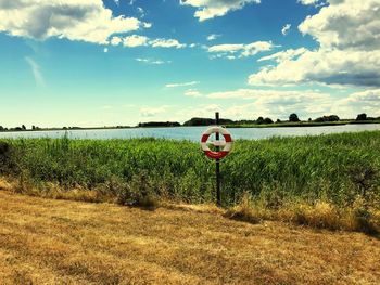 View of agricultural field against sky