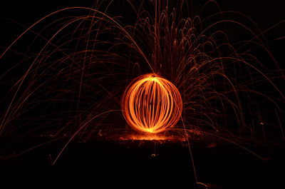 View of wire wool at night