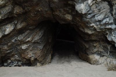 Close-up of rock formation in cave