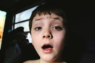 Close-up portrait of cute boy