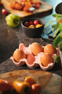 Close-up of food on table