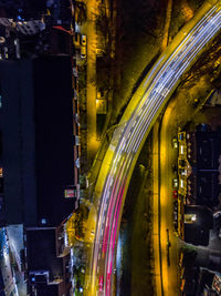 Light trails on city street at night