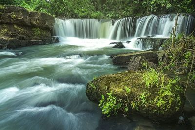 Scenic view of waterfall