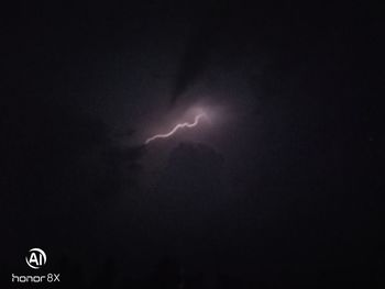 Low angle view of lightning in sky