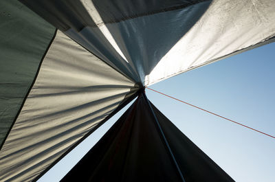 Low angle view of tent against sky