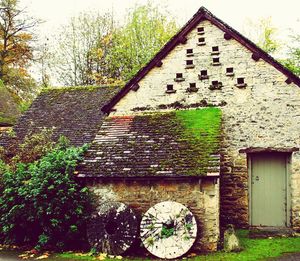 Built structure against brick wall