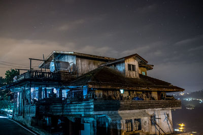 Illuminated built structures at night