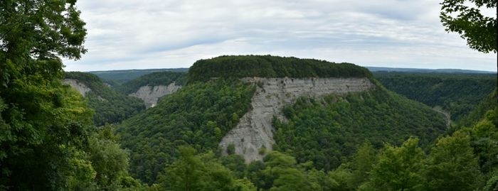 Scenic view of landscape against cloudy sky