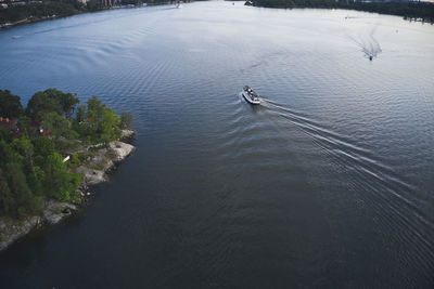 High angle view of lake