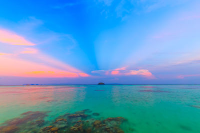 Scenic view of sea against sky at sunset