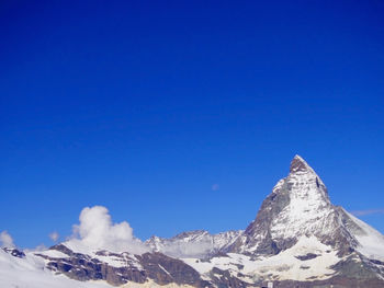 Matterhorn zermatt land lmark mountain peak in green city zero carbon of switzerland
