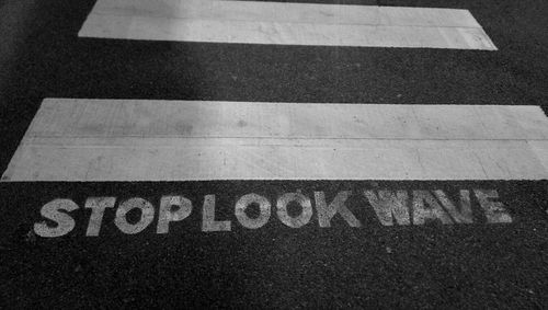 Close-up of text on wall