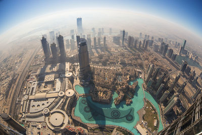 Aerial view of buildings in city