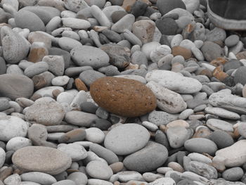 Full frame shot of pebbles on beach