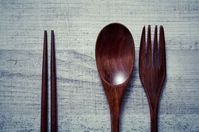 Close-up of paintbrushes on table