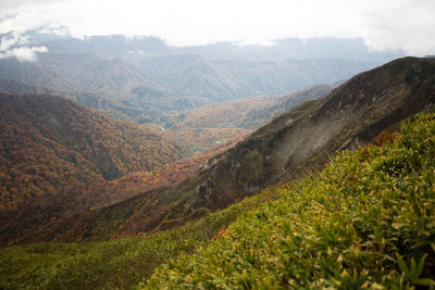 Scenic view of mountains against sky