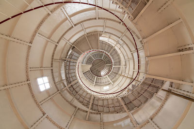 Directly below shot of spiral staircase