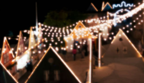 Illuminated christmas tree at night