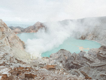 Panoramic view of mountains against sky