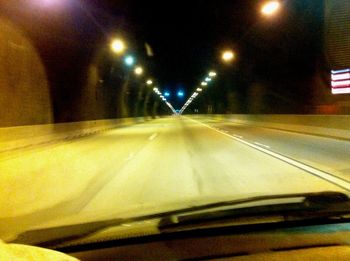 Road passing through tunnel