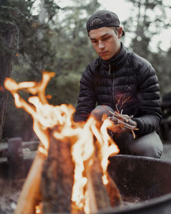 Young man wearing mask