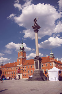 Low angle view of structure and building at castle square