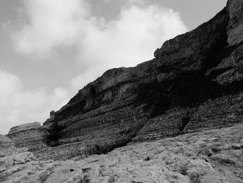 Low angle view of mountain against sky