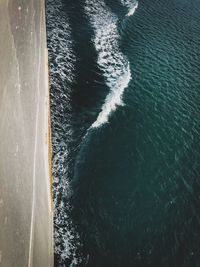 High angle view of sea waves