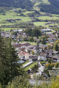 High angle view of townscape