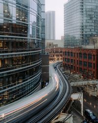 High angle view of city street