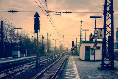 View of railway tracks in town