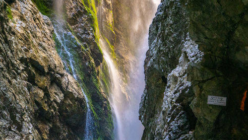 Scenic view of waterfall