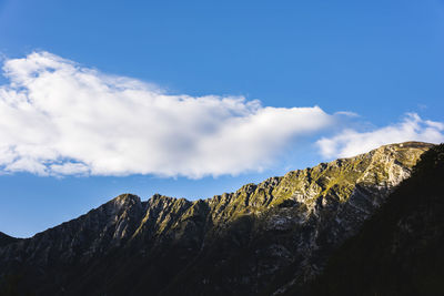 Low angle view of mountain against sky