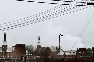 Low angle view of buildings against sky