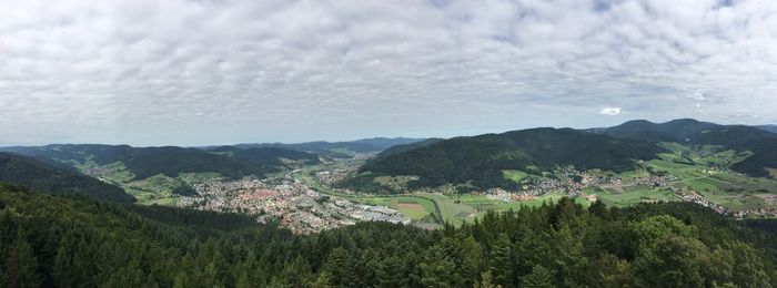 High angle view of landscape against sky